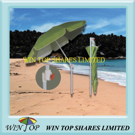 Special plastic tilt beach umbrella