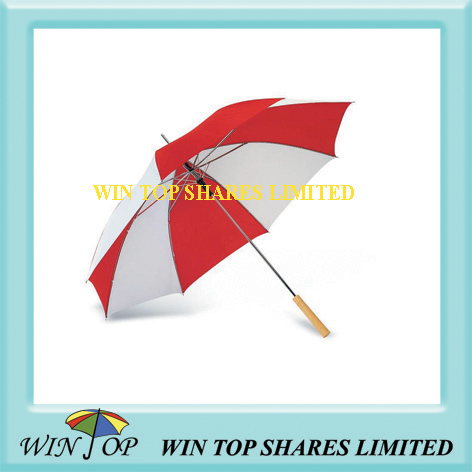 Auto straight Red white umbrella
