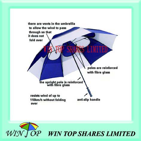 Windproof and sunproof golf umbrella